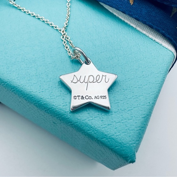 Tiffany & Co. Super Star Charm Necklace 16” in Silver with Pouch & Box - Picture 5 of 10